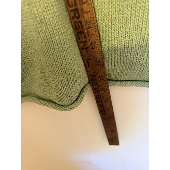 LL Bean Sweater Women's Silk Cotton XL Green Vneck 0AJV8 - Picture 7 of 7